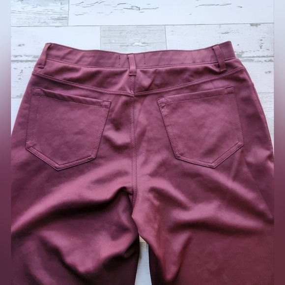 ATTENTION Pull On Elastic Waist Pants Size Large Medium Rise Burgundy / Merlot - Picture 5 of 7